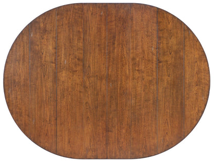 Fenmore - Complete Round Dining Table - Mocha And Distressed Cherry