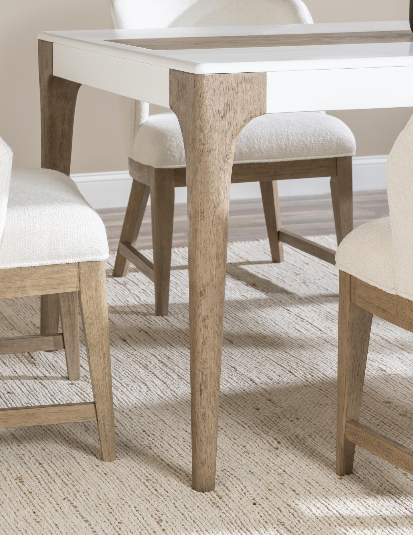 Melrose - Rectangular Dining Table - Cloud White And Desert Oak