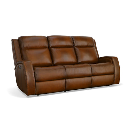 Mustang - Power Sofa With Power Headrest - Rust