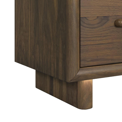 Brisbane - Nightstand With USBC And LED - Brown