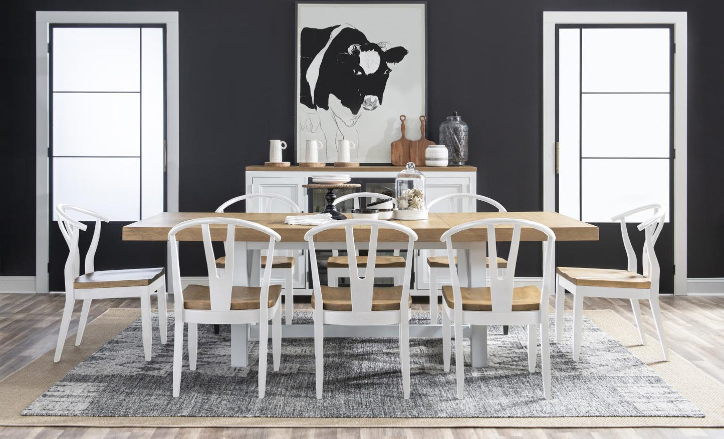 Franklin - Wishbone Back Side Chair (Set of 2) - Harvest Oak / Natural White