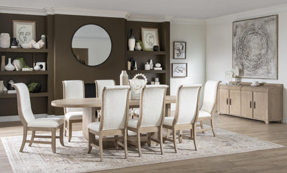 Flow - Complete Oval Dining Table - Sandstone
