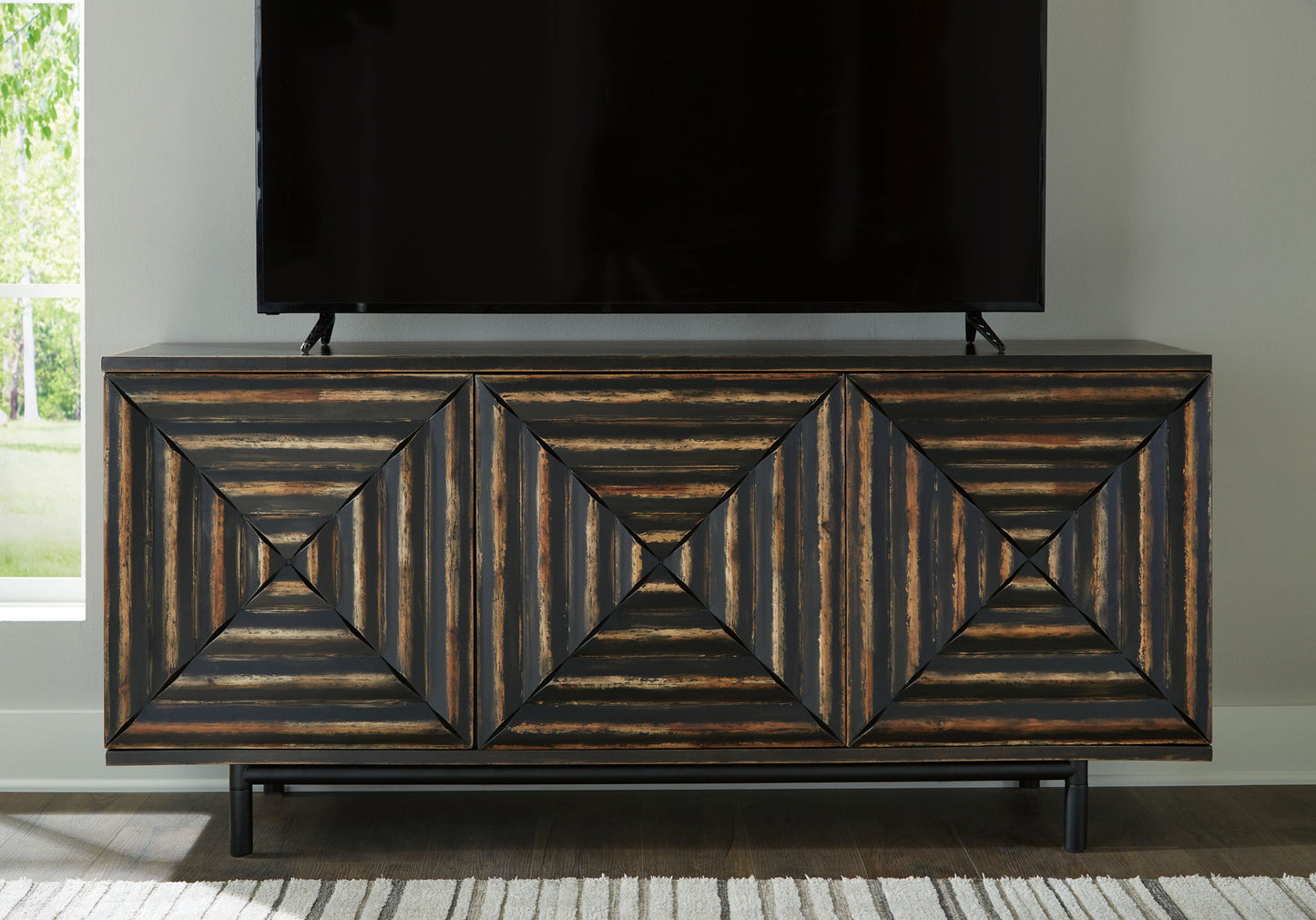 Fair Ridge - Accent Cabinet - Distressed Black