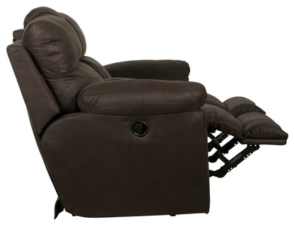 Atlas - Reclining Console Loveseat With Storage - Charcoal