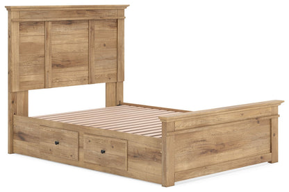 Makidern - Panel Storage Bed With Under Bed Storage Unit