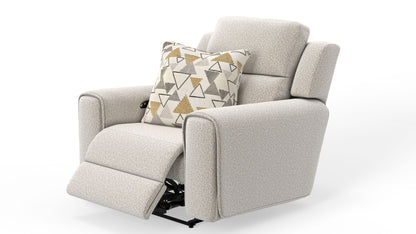 Micah - Power Headrest Power Deep Seat Lay Flat Recliner - Oatmeal