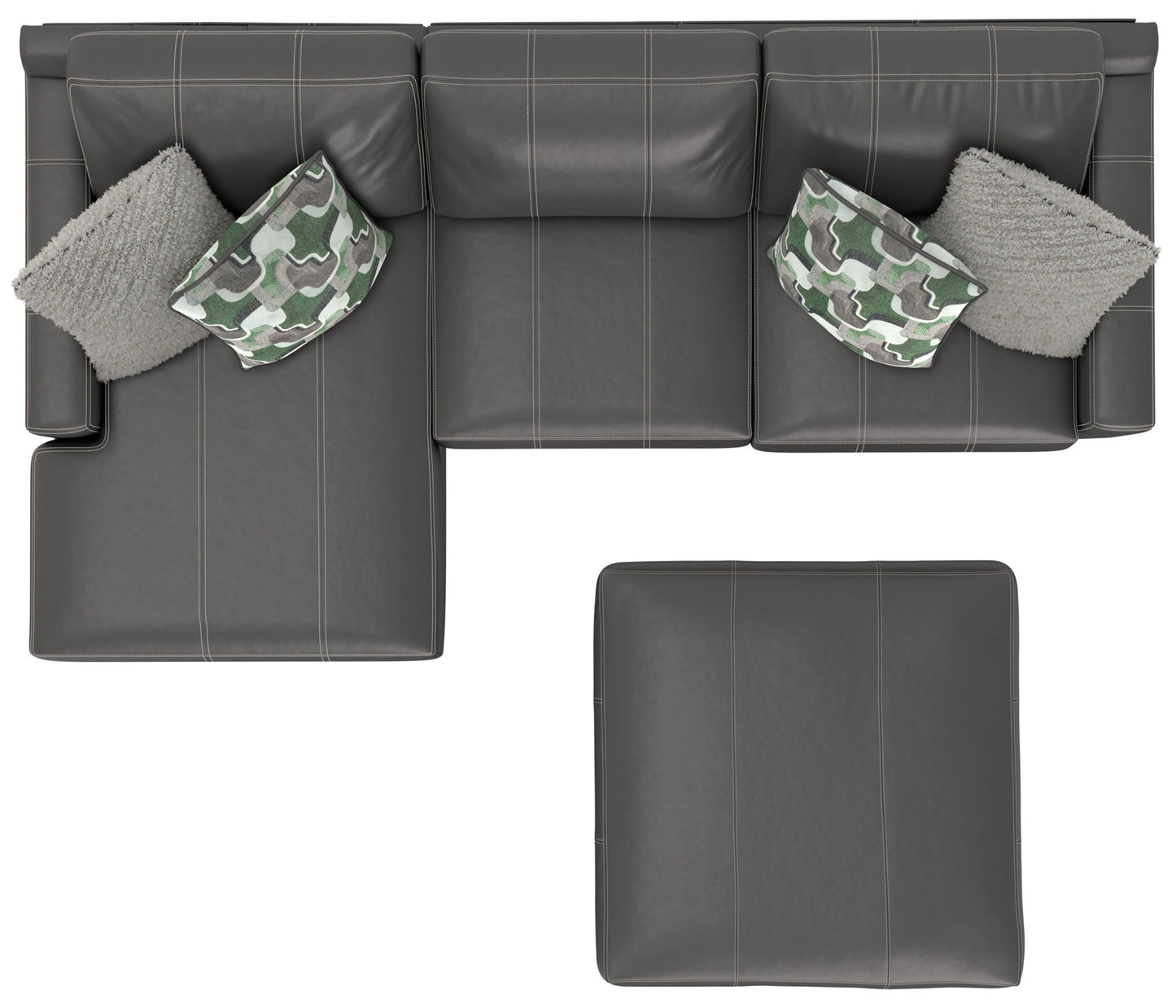 Minori - Italian Leather Sofa / Chaise And Cocktail Ottoman