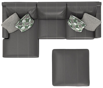 Minori - Italian Leather Sofa / Chaise And Cocktail Ottoman