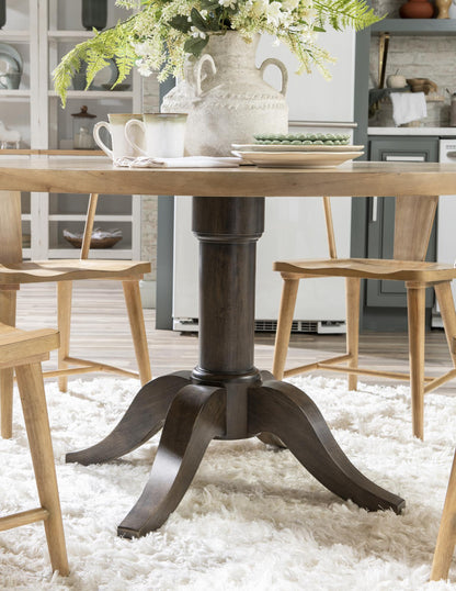 XXX's And OOO's - Complete Round Dining Table - Two Tone