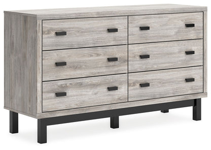 Vessalli - Six Drawer Dresser - Black / Gray