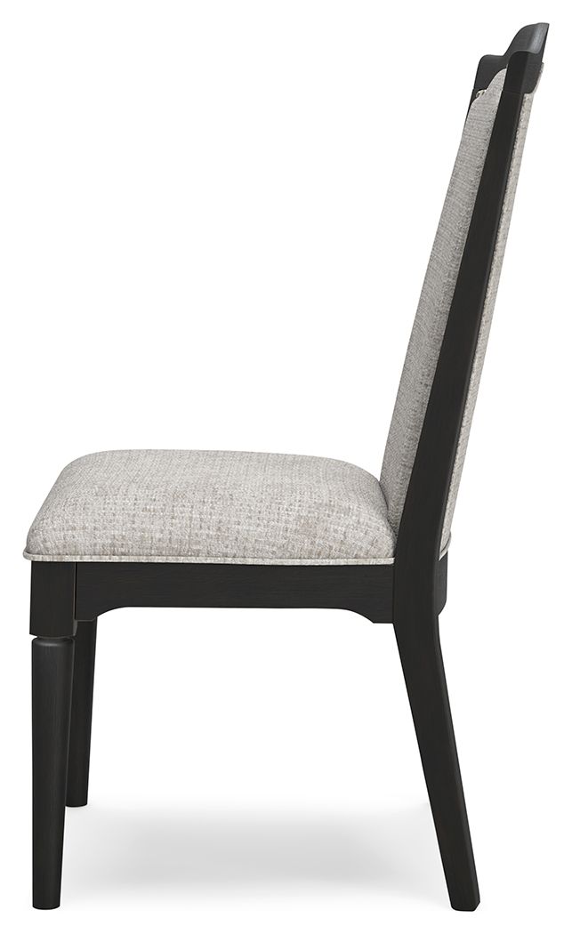 Welltern - Dining Nailhead Trim Uph Side Chair (Set of 2) - Cream / Black