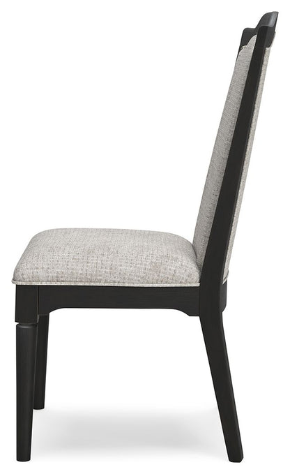 Welltern - Dining Nailhead Trim Uph Side Chair (Set of 2) - Cream / Black