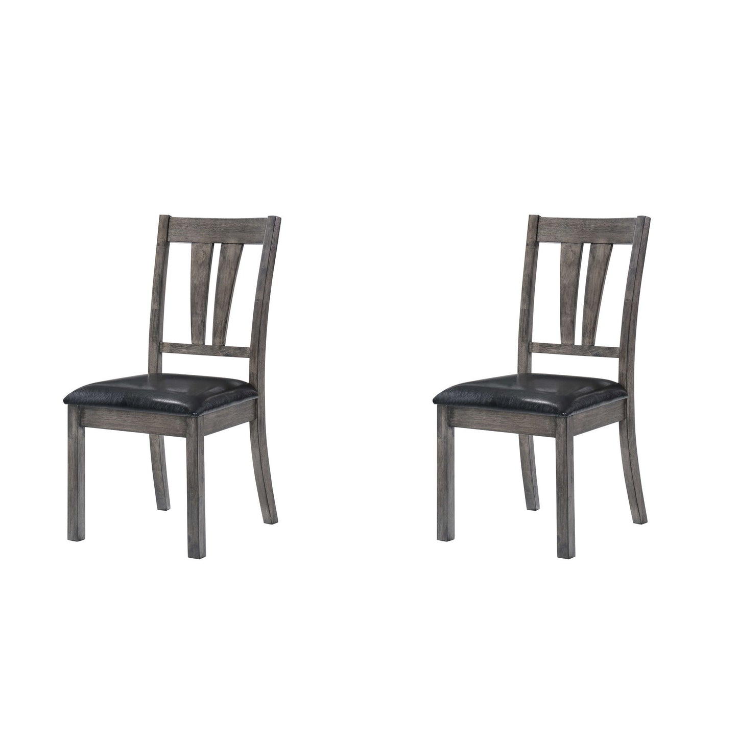 Nathan - Fan Back Chair With PU Seat (Set of 2) - Gray Oak