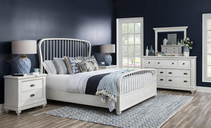 Cottage Park - Spindle Headboard King / California King - Aged White