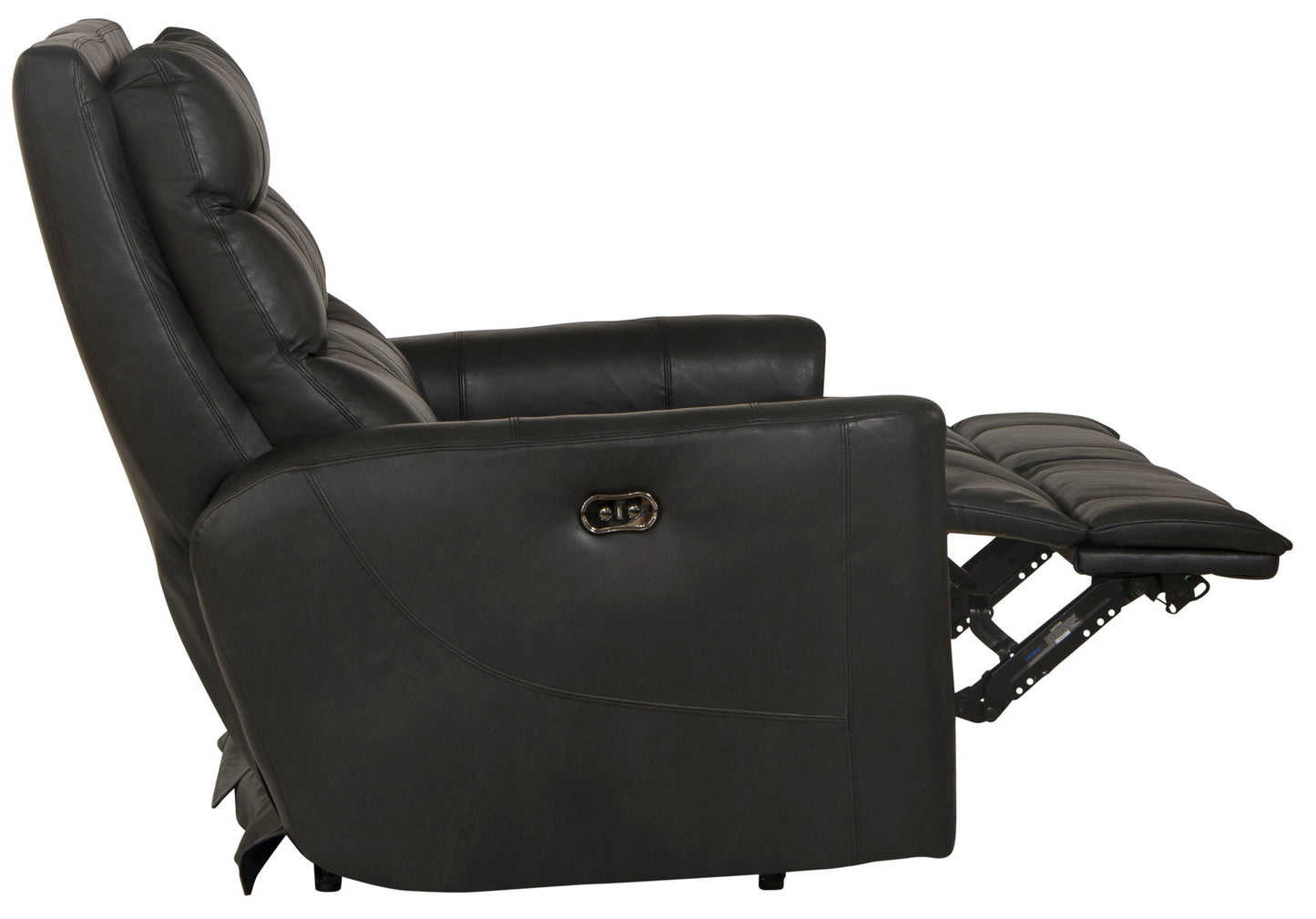 Bosa - Leather Power Reclining Loveseat - Charcoal