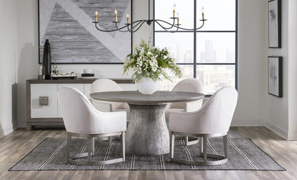 Terra Luna - Complete Round Pedestal Table - White Cloud & Nightfall