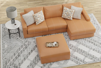 Minori - Italian Leather Sofa / Chaise And Cocktail Ottoman