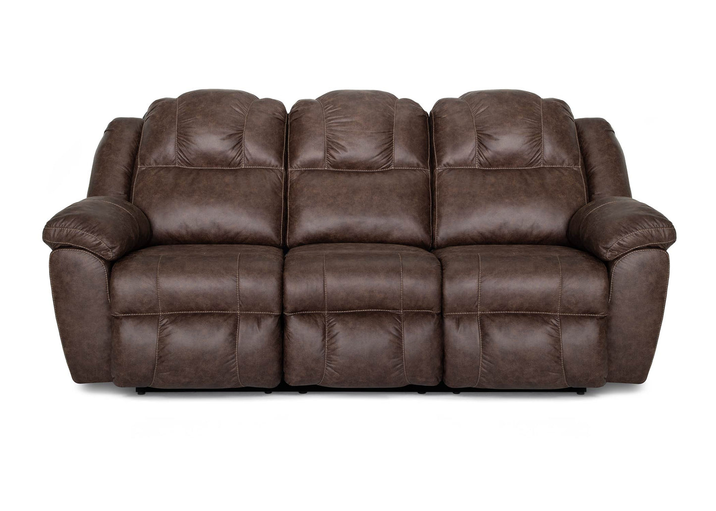 Brown leather sofa on a white background