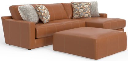 Minori - Italian Leather Sofa / Chaise And Cocktail Ottoman