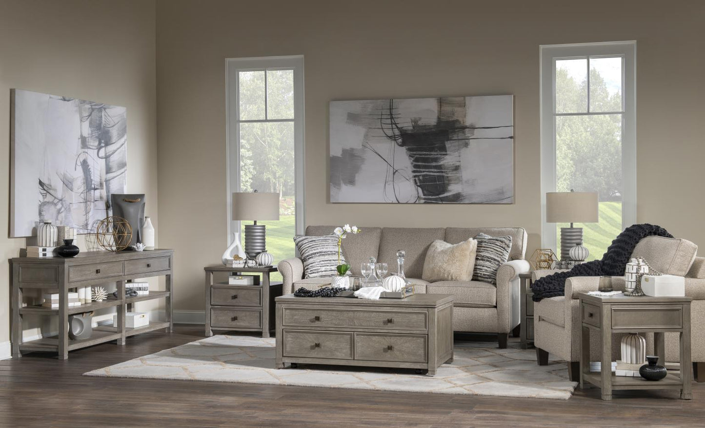 Lena - Lift Top Cocktail Table With Casters - Mink