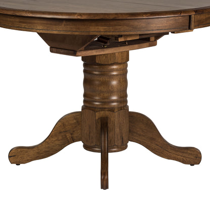 Carolina Crossing - Oval Pedestal Table Base - Dark Brown
