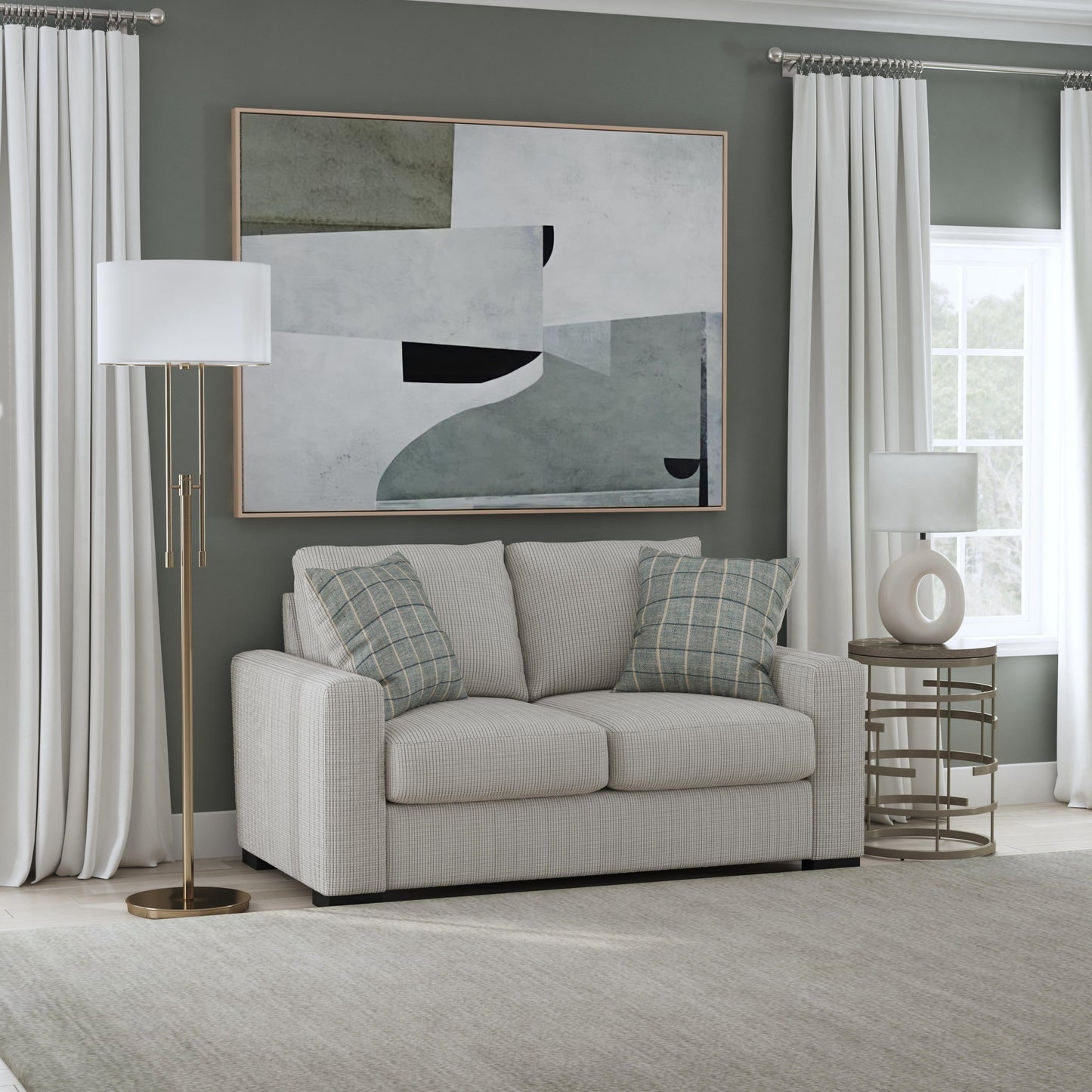 Theodore - Fabric Stationary Loveseat
