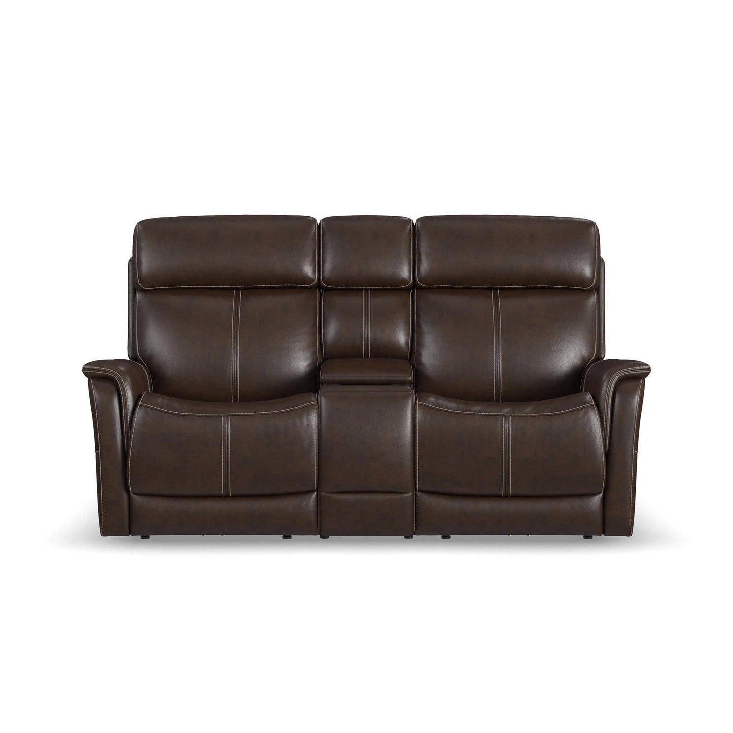 View - Power Reclining Loveseat With Console, Power Headrest & Lumbar