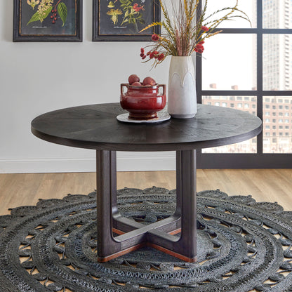 Waterfall - Round Dining Table - Deep Ebony