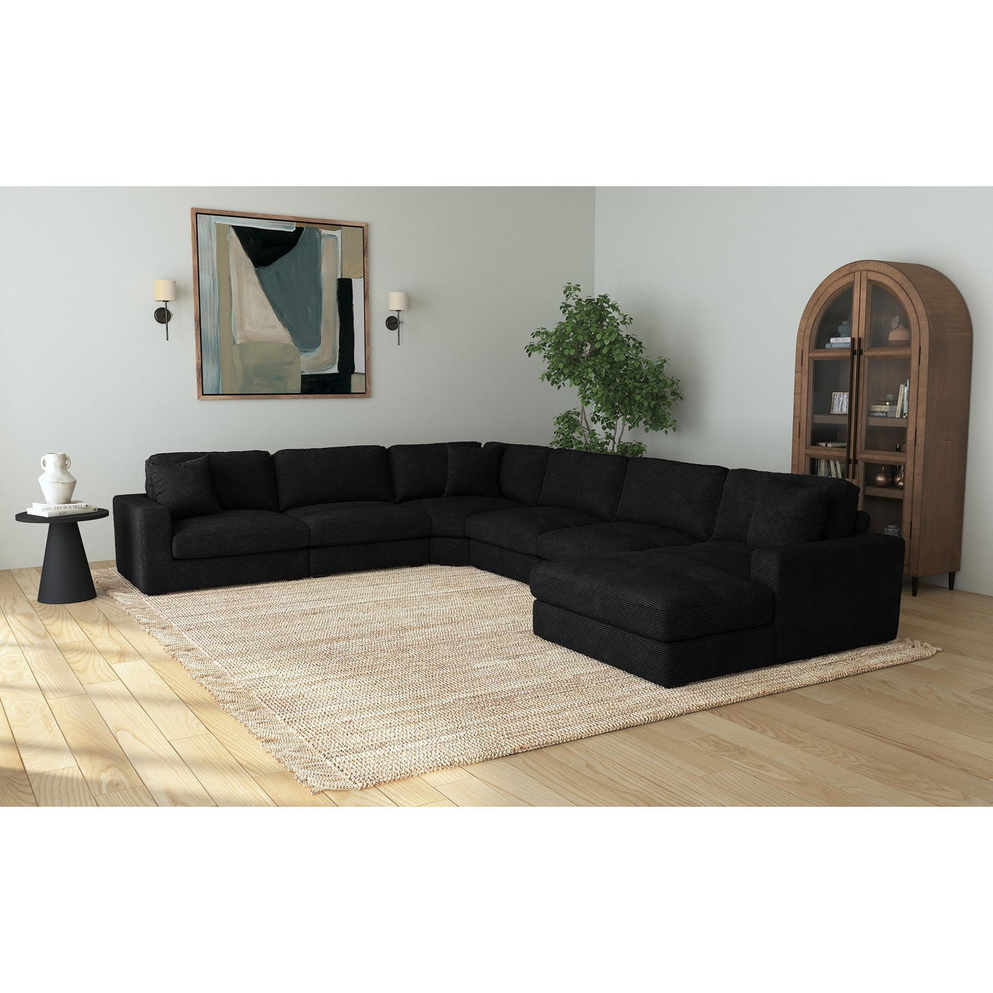 Arizona - Modular Wedge With 1 Pillow 20" - Steno Black