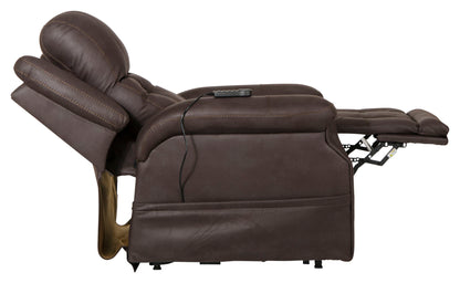 Haywood - Power Headrest Power Lift Lay Flat Recliner With Heat & Massage - Chocolate