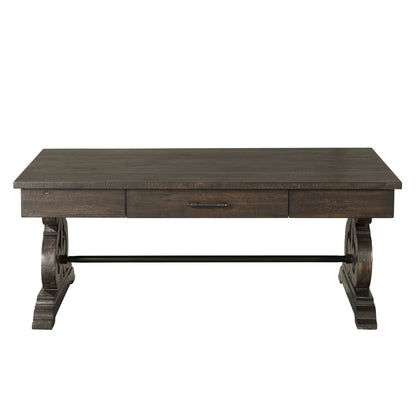Stone - Coffee Table With PU Base - Dark Walnut