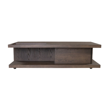 Athens - Rectangular Coffee Table With Casters - Chocolate Brown
