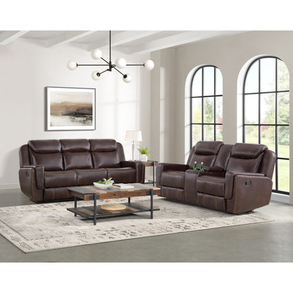 Panther - Motion Loveseat With Console - Neono Brown