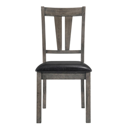Nathan - Fan Back Chair With PU Seat (Set of 2) - Gray Oak