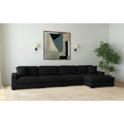 Arizona - Modular RHF Chaise With 1 Pillow 20" - Steno Black