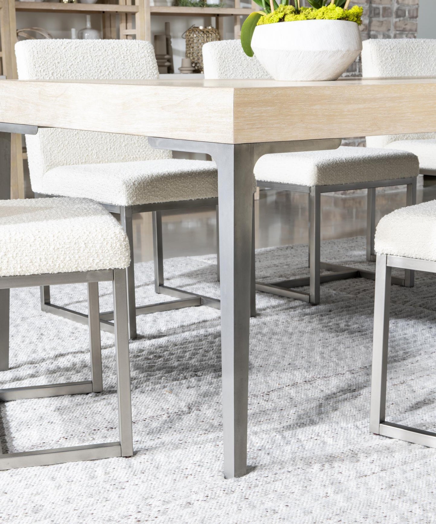 Biscayne - Complete Leg Table With One Leaf - Malabar With Alabaster Fronts