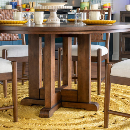 Lake House - Complete Round Pedestal Dining Table - Pinecone