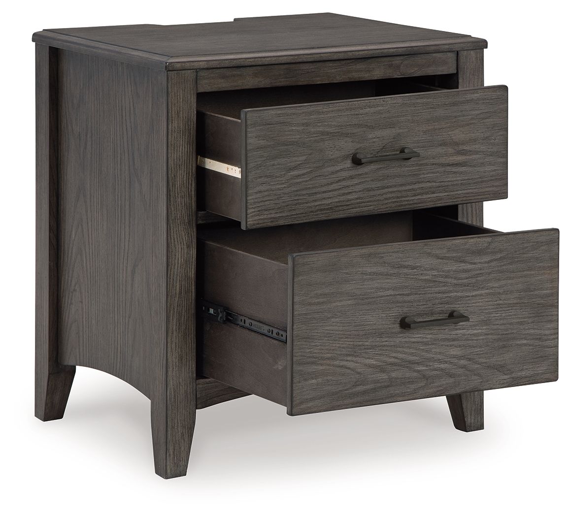 Montillan - Two Drawer Night Stand - Grayish Brown