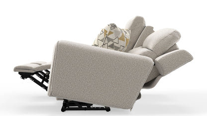 Micah - Power Headrest Power Deep Seat Reclining Console Loveseat - Oatmeal