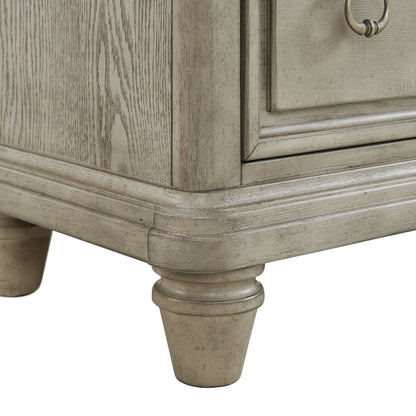 Whit-Ash - 2-Drawer Nightstand With USB - Light Gray