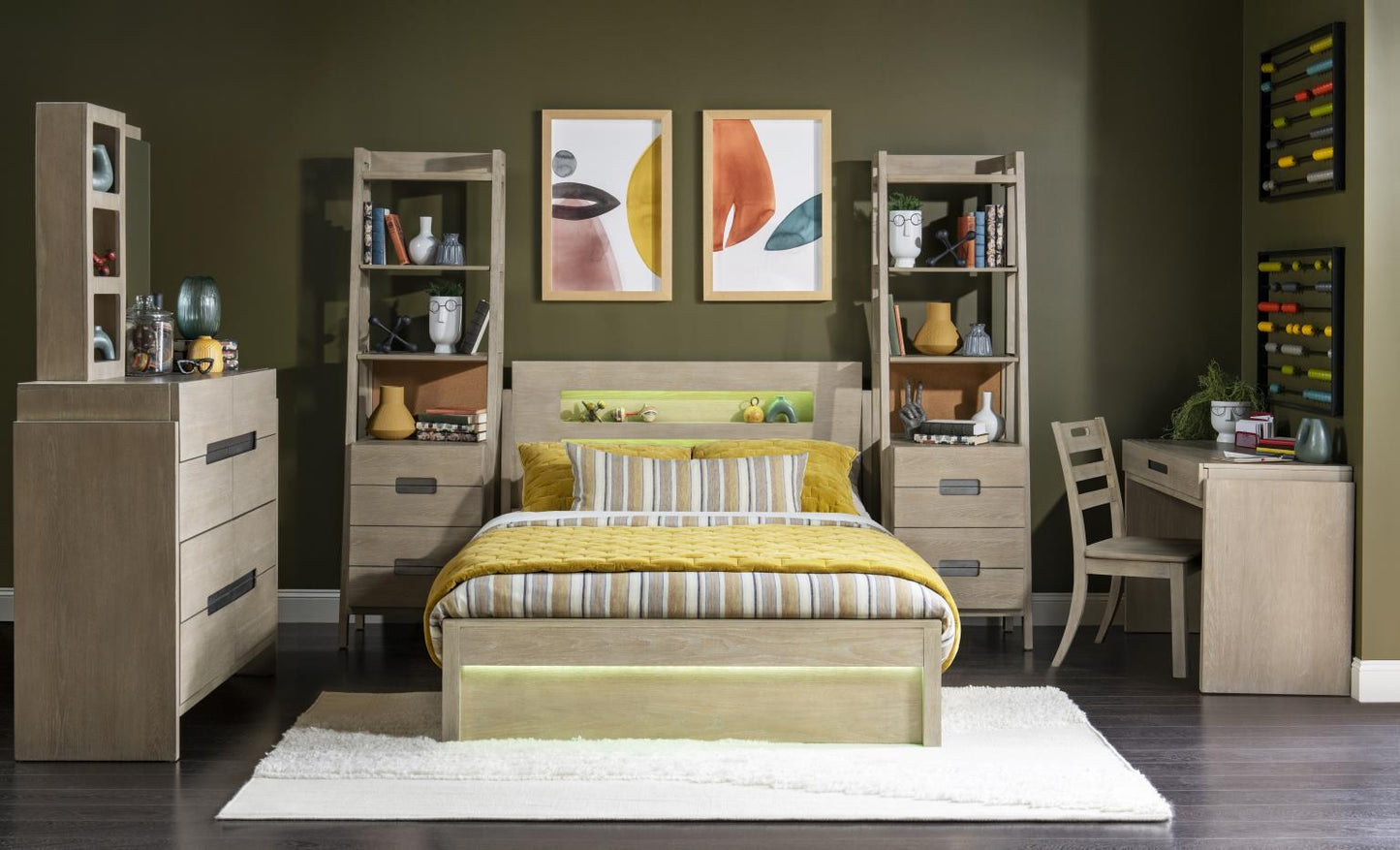 District - Panel Headboard Full - Weathered Oak