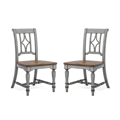 Plymouth - Dining Chair (Set of 2) - Gray / Dark Brown