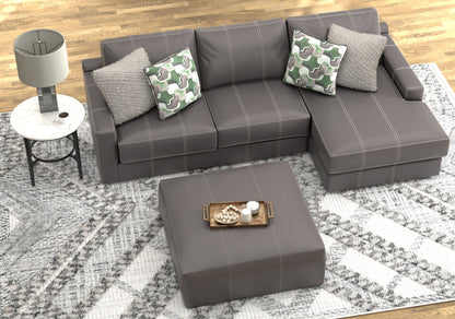 Minori - Italian Leather Sofa / Chaise And Cocktail Ottoman