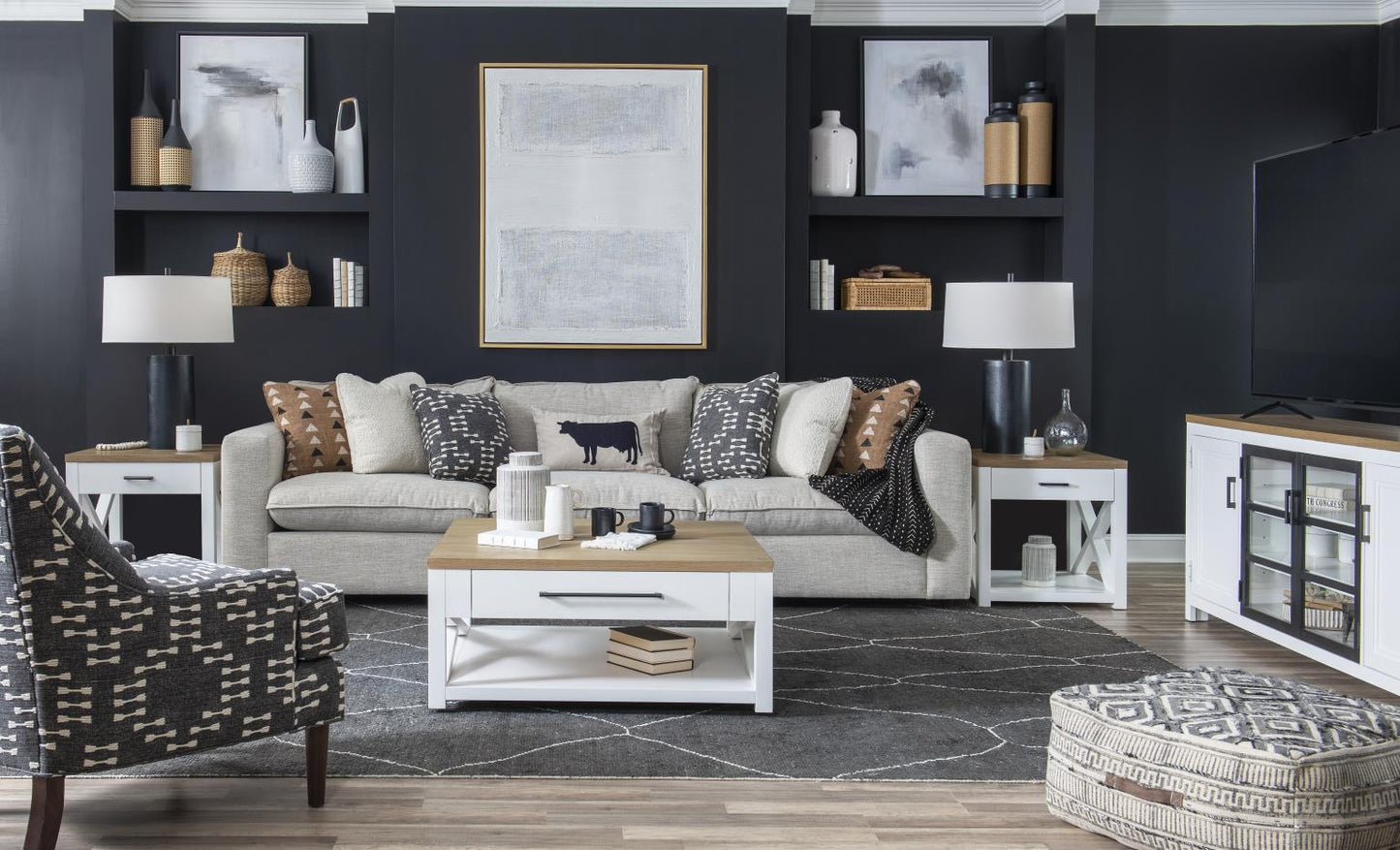 Franklin - Stool - Harvest Oak / Natural White