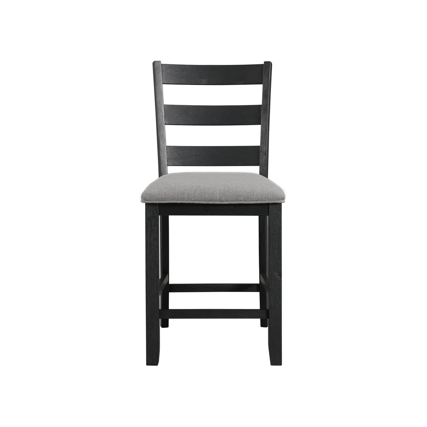 Martin - Counter Side Chair With Gray Fabric (Set of 2) - Black Finish