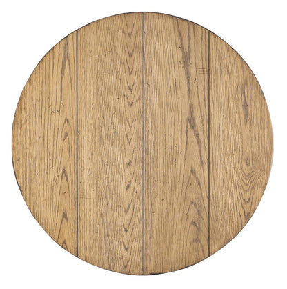 Vintage Market - Urn Base End Table - Barnwood Oak And Kettle Black