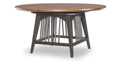 Fenmore - Round Dining Table Base - Mocha And Distressed Cherry