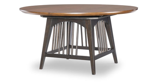 Fenmore - Round Dining Table Base - Mocha And Distressed Cherry