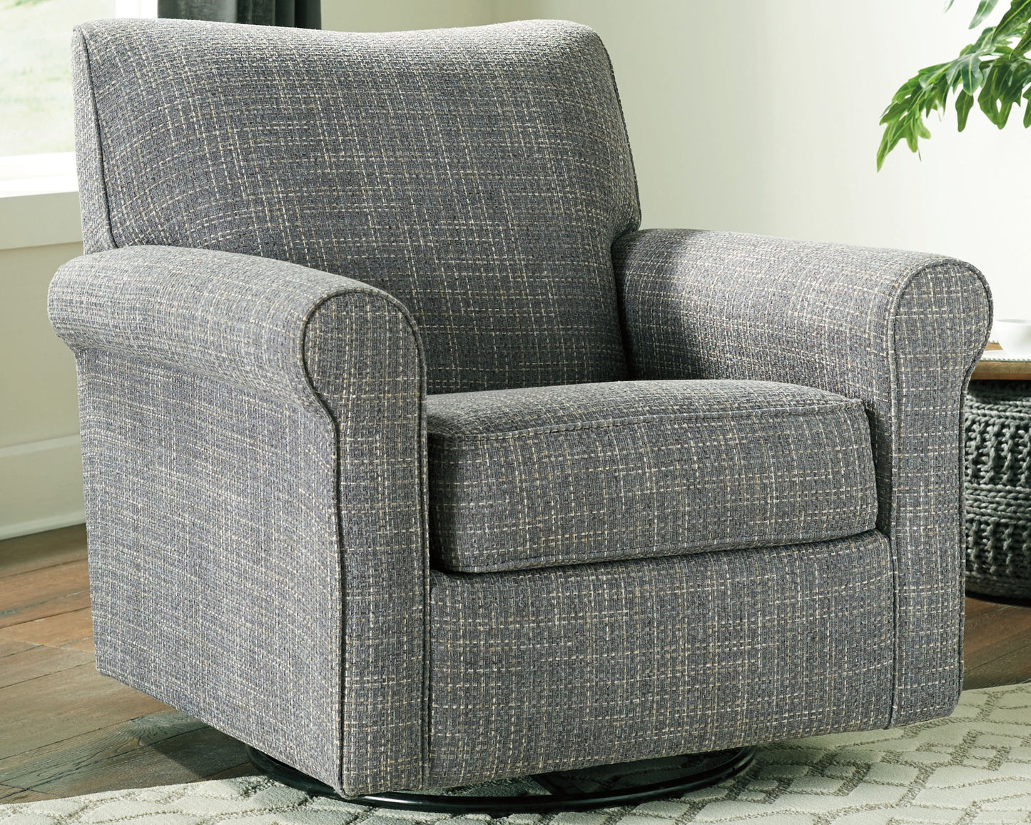Renley - Swivel Glider Accent Chair - Ash