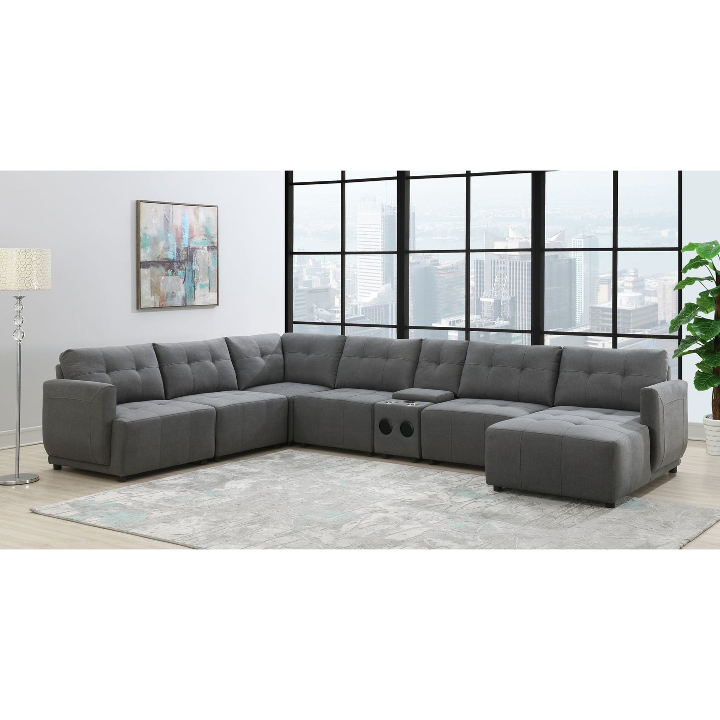 Armani - Modular Console With USB Charger, No Pillow (Ista3 Packaging) - Columbia Charcoal